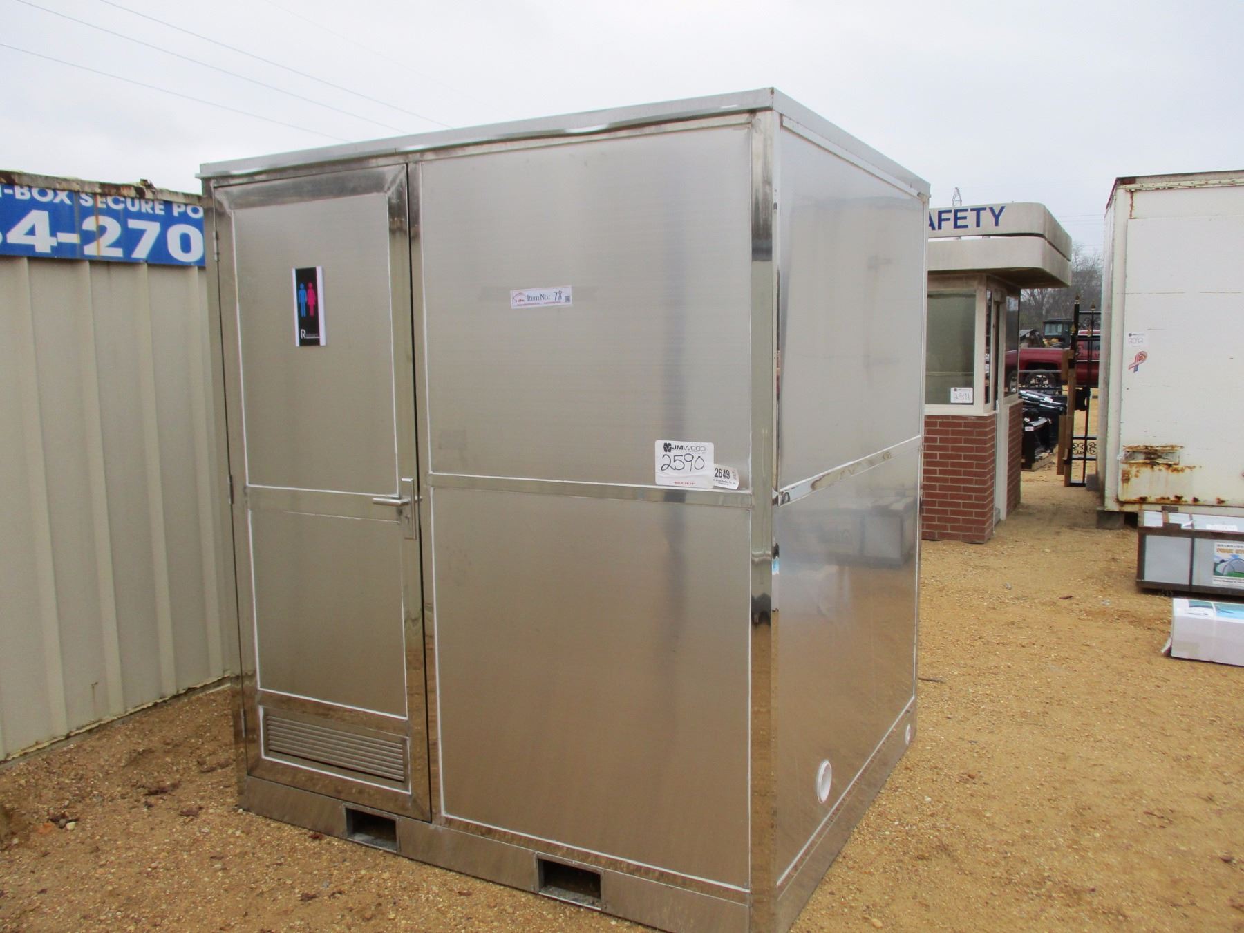 PORTABLE RESTROOM, - 6' X 7' STAINLESS STEEL BATHROOM, SHOWER, TOILET, SINK, MIRROR (UNUSED) - J portable restrooms for sale