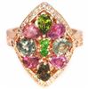 Image 1 : NATURAL MULTI COLOR TOURMALINE CHROME DIOPSIDE Ring