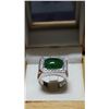 Image 2 : Natural Burmese Jade & Diamond Solid 18k Gold Ring