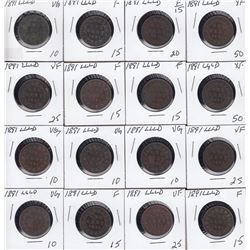Lot of 24 Canada 1891 Large Cents