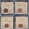 Image 1 : Lot of 4 ICCS Graded One Cent Coins