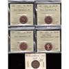 Image 1 : Lot of 5 Various One Cent Coins