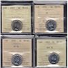 Image 1 : Lot of 4 ICCS Graded Five Cents