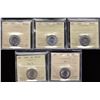 Image 1 : Lot of 5 ICCS Graded Five Cents