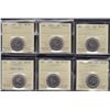 Image 1 : Lot of Six ICCS Graded Twenty-Five Cents