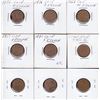 Image 1 : Lot of 9 minor penny errors