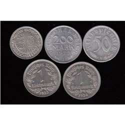 Germany, lot of 5 coins