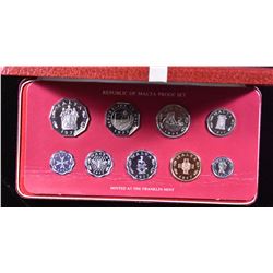 Malta Proof Set, 1977 - In Original Case with COA