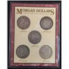 Image 1 : Lot of Five USA Morgan Dollars in Acrylic Holder