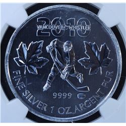 2010 Vancouver Olympics Hockey Silver Maple Leaf