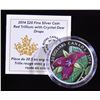 Image 1 : 2014 Red Trillium with Crystal Dew Drops $20 Fine Silver Coin