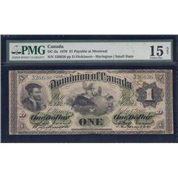 Dominion of Canada $1, 1870