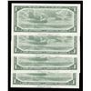 Image 2 : Bank of Canada $1, 1954 Replacement Notes - Lot of 4