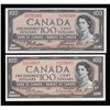 Image 1 : Lot of Two Bank of Canada $100, 1954