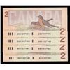 Image 1 : Lot of Four Consecutive Bank of Canada $2, 1986 Replacements