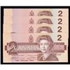 Image 2 : Lot of Four Consecutive Bank of Canada $2, 1986 Replacements