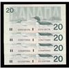 Image 1 : Lot of Four Bank of Canada $20, 1991