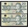 Image 2 : Lot of Two Bank of Canada $20, 1991 Replacements