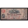 Image 1 : The City of Omaha Nebraska $1 Obsolete Banknote, 1857