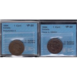 1894 One Cent - Lot of 2