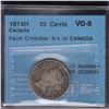 Image 1 : 1874H Twenty-Five Cents