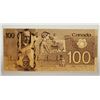 Image 2 : 24KT GOLD FOIL CANADIAN 100 DOLLAR BILL RETAIL $160