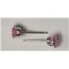 Image 2 : 10KT  WHITE GOLD PINK CUBIC ZIRCONIA EARRINGS RETAIL $120