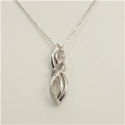 STERLING SILVER DIAMOND PENDANT WITH CHAIN RETAIL $300