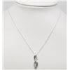 Image 2 : STERLING SILVER DIAMOND PENDANT WITH CHAIN RETAIL $300