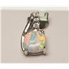 Image 2 : STERLING SILVER OPAL & DIAMOND PENDANT WITH CHAIN RETAIL $240