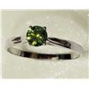 Image 2 : 10KT WHITE GOLD ENHANCED GREEN DIAMOND(0.40CT)RING REPLACEMENT VALUE $1,700