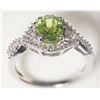 Image 2 : STERLING SILVER PERIDOT & DIAMOND RING RETAIL $600