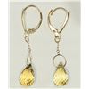 Image 2 : 10KT YELLOW GOLD QUARTZ (6.00CT) TEAR DROP EARRINGS RETAIL $624