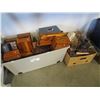 Image 2 : SHELF LOT OF MISC ESTATE GOODS (WOODEN BOXES, GLASSWARE, CANES, ETC)
