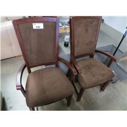 2 DARK COLOURED DINING CHAIRS