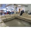Image 1 : NEW NATUZZI 7 PIECE ALL LEATHER THEATRE SECTIONAL (POWER RECLINING) 2 BUILT IN BLUETOOTH/IPOD DOCK