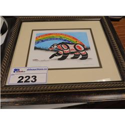 RAINBOW BEAR PRINT BY RICHARD SHORTY (16X14") ESTATE GOODS