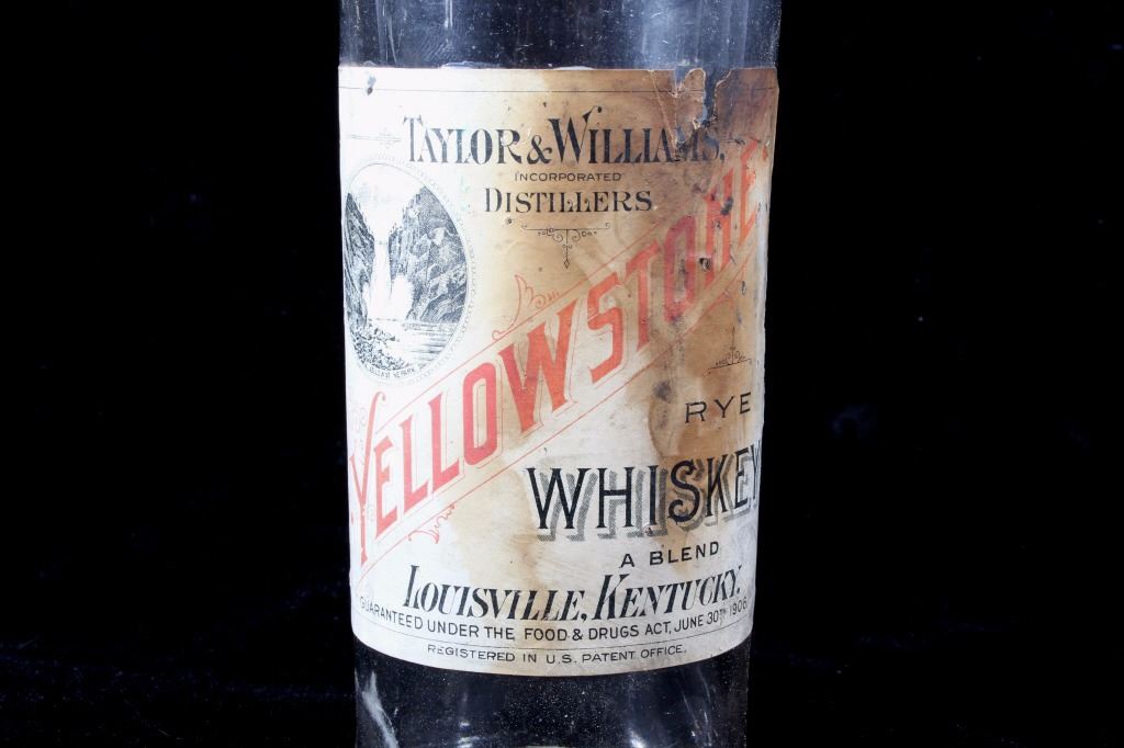 Original Yellowstone Rye Whiskey Glass Bottle