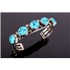 Image 1 : Sterling Silver Turquoise Row Cuff Bracelet.