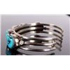 Image 2 : Sterling Silver Turquoise Row Cuff Bracelet.