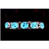 Image 4 : Sterling Silver Turquoise Row Cuff Bracelet.
