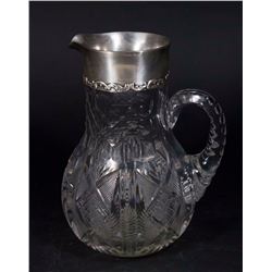 Whiting Sterling Silver & Cut Glass Pitcher