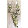 Image 2 : Pair of 2-Arm Brass & Crystal Sconces