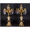 Image 1 : Pair Victorian Brass & Alabaster Candelabra