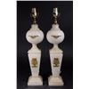Image 1 : Pair Neoclassic Style Gilt Metal Mated Onyx Lamps