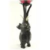 Image 2 : Figural Elephant Bronze Lamp with Glass Shade