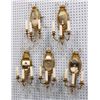 Image 1 : Set 5 Neoclassic Style Mirrored Brass Sconces