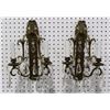 Image 2 : 2 Pairs Georgian Style Brass 2-Light Sconces