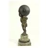 Image 1 : 19th C. Bronze & Marble Atlas with Globe Clock