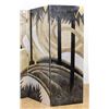 Image 2 : Eggshell & Gilt Black Lacquer 3-Panel Screen